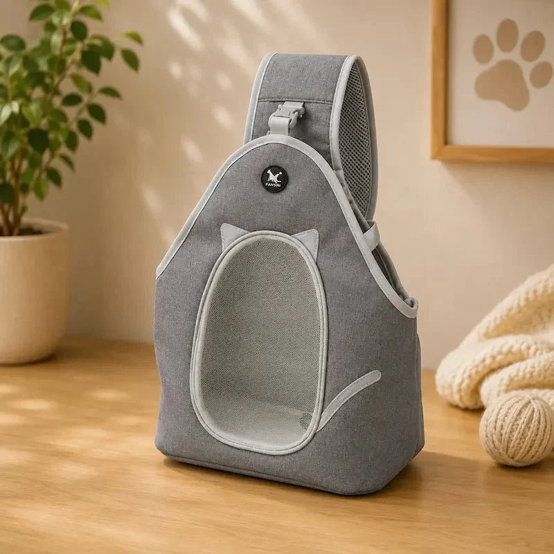 Sac Bandoulière Chat Respirant - Transport Pratique