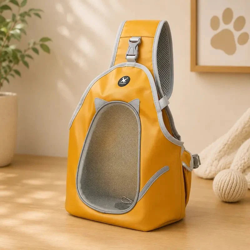 Sac Bandoulière Chat Respirant - Transport Pratique
