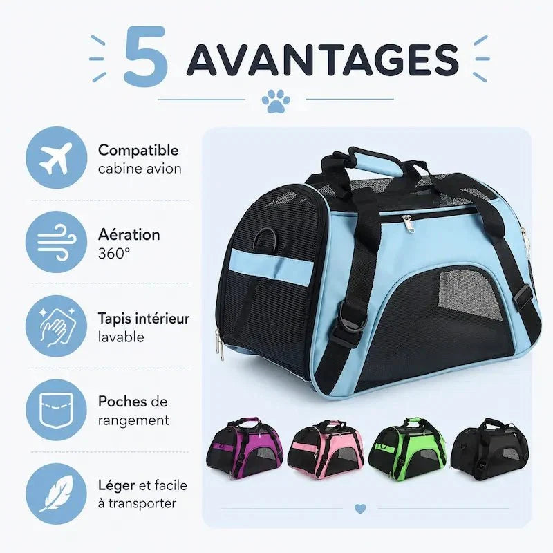 Sac Transport Chat Avion - Homologué Cabine IATA