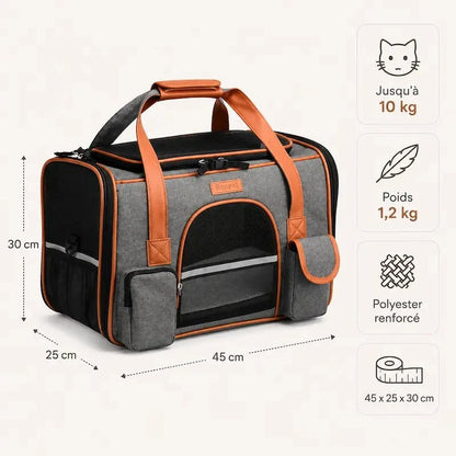 Sac de Transport Chat 10 kg - Confort et Praticité