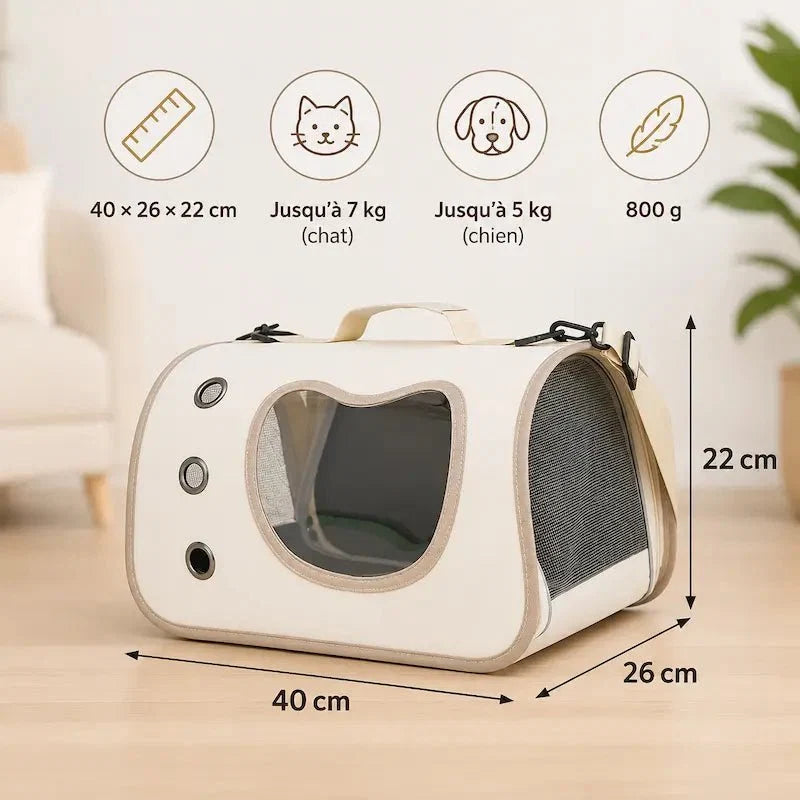 Sac de Transport pour Chat - Confort et Sécurité