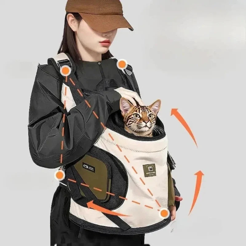 Sac Bandoulière Ventilé pour Chat - Pratique et Confort