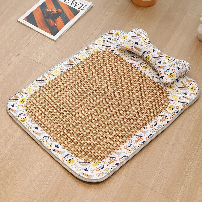 Tapis Litière Chat Rafraîchissant en Rotin