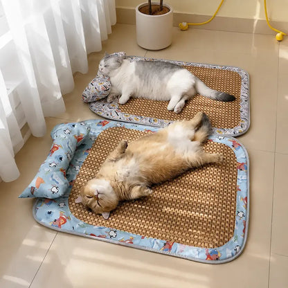Tapis Litière Chat Rafraîchissant en Rotin