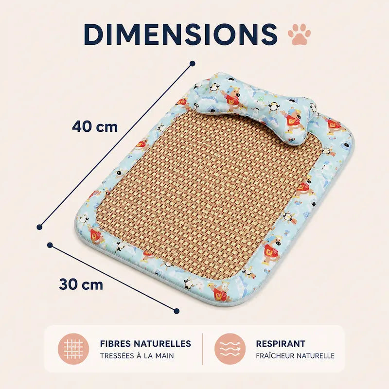 Tapis Litière Chat Rafraîchissant en Rotin
