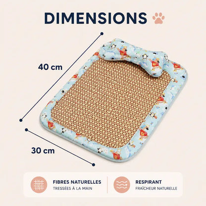 Tapis Litière Chat Rafraîchissant en Rotin