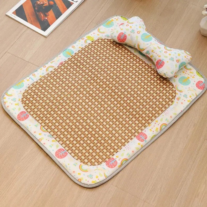 Tapis Litière Chat Rafraîchissant en Rotin