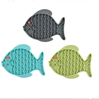 Tapis Antidérapant Gamelle Chat - Forme Poisson
