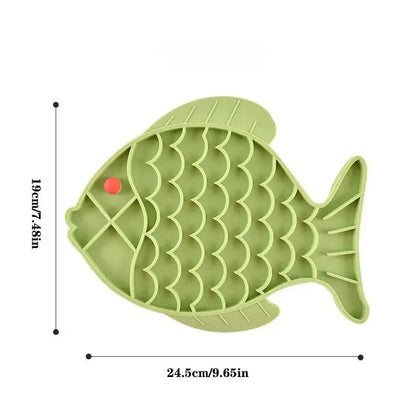 Tapis Antidérapant Gamelle Chat - Forme Poisson