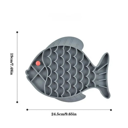Tapis Antidérapant Gamelle Chat - Forme Poisson