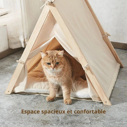Tente Chat Cosy en Bois - Espace Apaisant