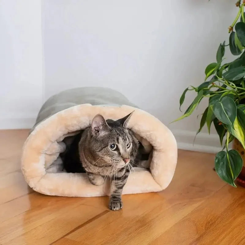 Tunnel Douillet pour Chat - Nid de Couchage Confort