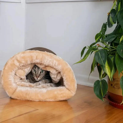 Tunnel Douillet pour Chat - Nid de Couchage Confort