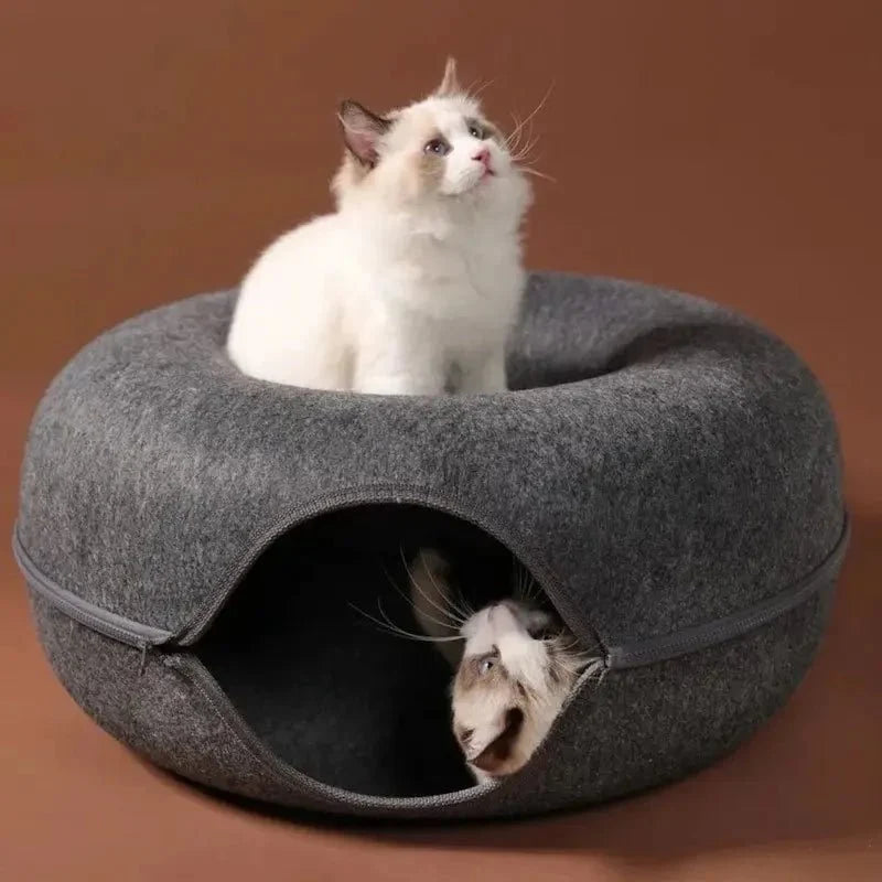 Tunnel Chat Feutre - Cachette Ludique et Confort